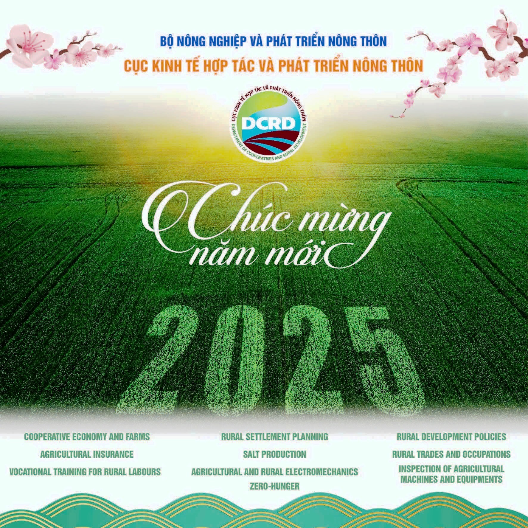 Cục Kinh tế hợp tác và phát triển nông thôn trân trọng gửi Thiệp Chúc mừng năm mới 2025 